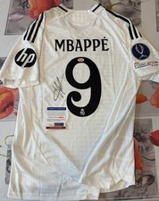 Maglia REAL MADRID Home Kylian MBAPPÉ Uefa Super Cup 2024 Signed COA PSA Francia