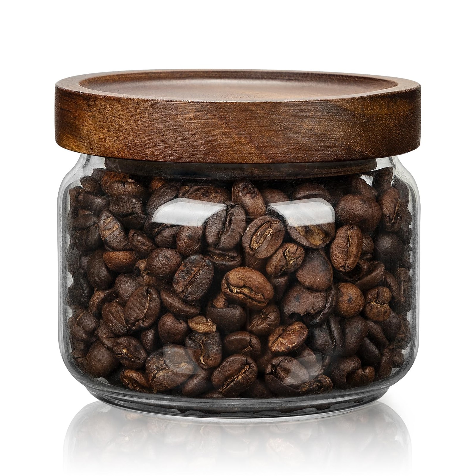 1 PC Small Glass Storage Jars with Airtight Lids, 11 fl oz (300ml) coffee con...