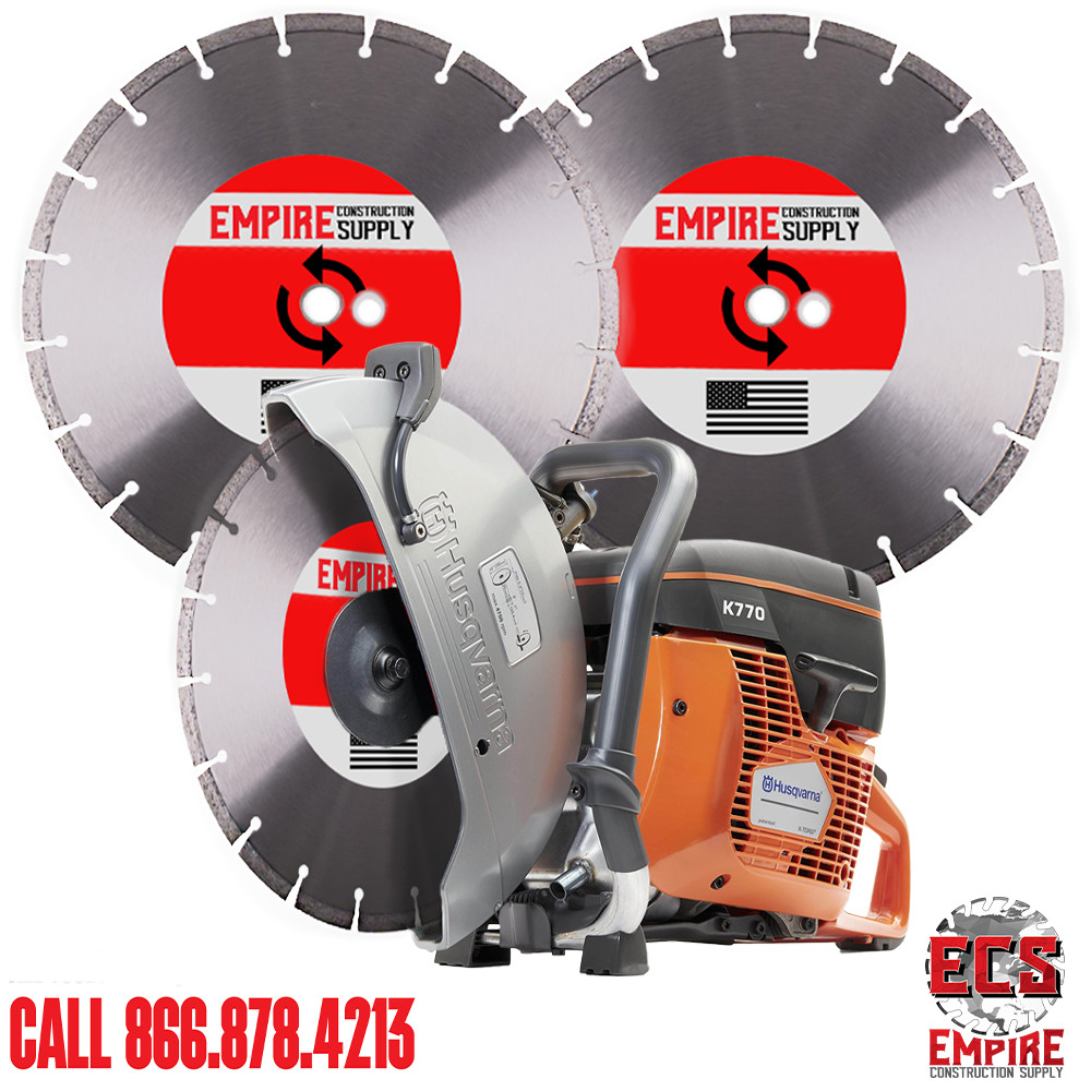 Husqvarna K770-14" Concrete Saw+ 3 Blades+ Free Ship | Contractor-Grade