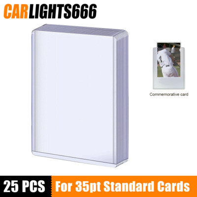 25 Platinum Protectors Clear Trading Card Sleeves Plastic Toploader Card Holders
