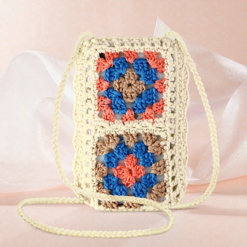 Cross-body Bag for Phones Coloured Patterns WavePocket Series Cream - Picture 4 of 6