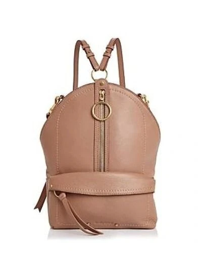 See by Chloé Mino Large Leather Backpack In Nougat Tan/gold NWT