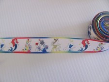 Disney Style Watercolor Princess 1 inch Grosgrain Ribbon All Princesses