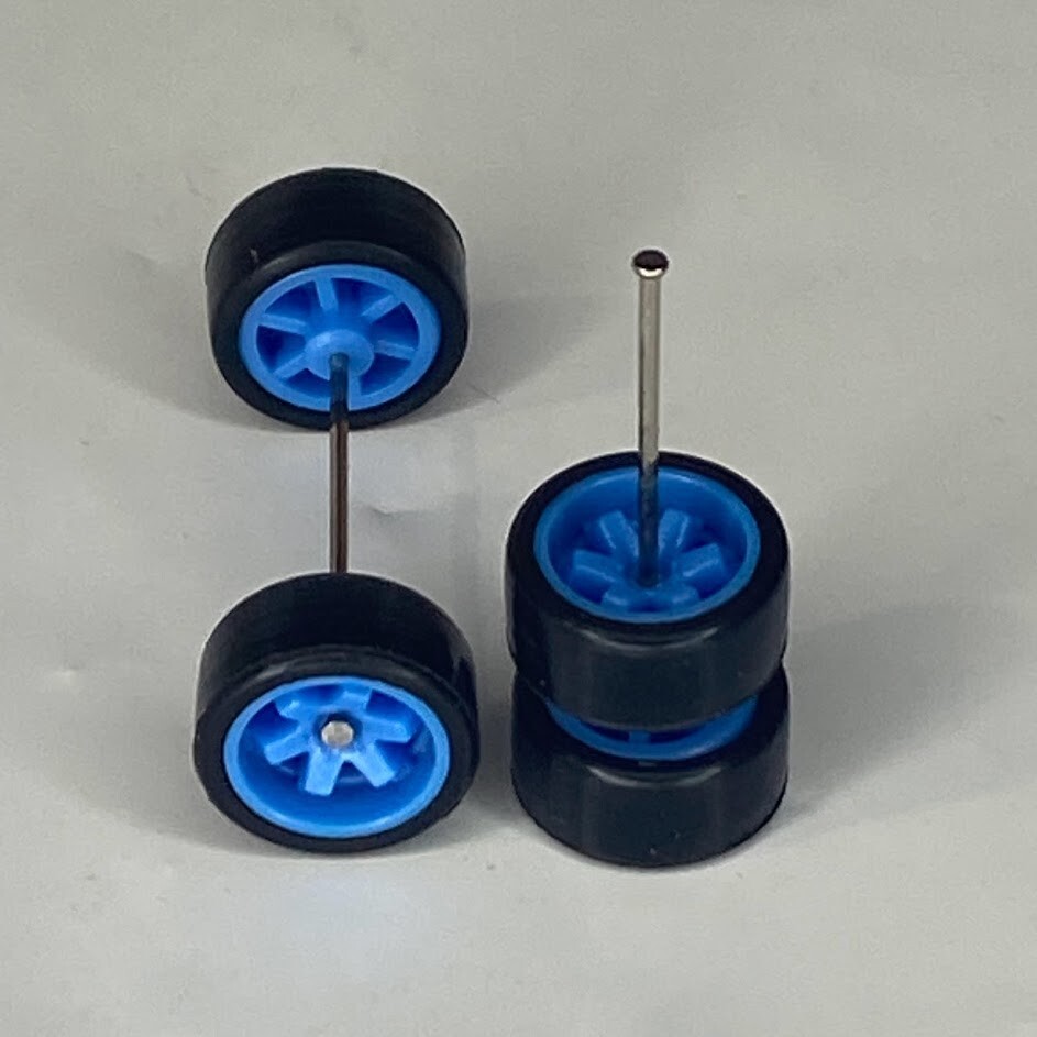 Blue TE37 6 spoke Real Riders JDM Classic Wheel Set for 1/64 for