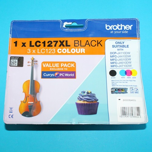 AUTHENTIQUE CARTOUCHE D'ENCRE ORIGINALE BROTHER LC127XL noire et 123 tricolore - Multipack