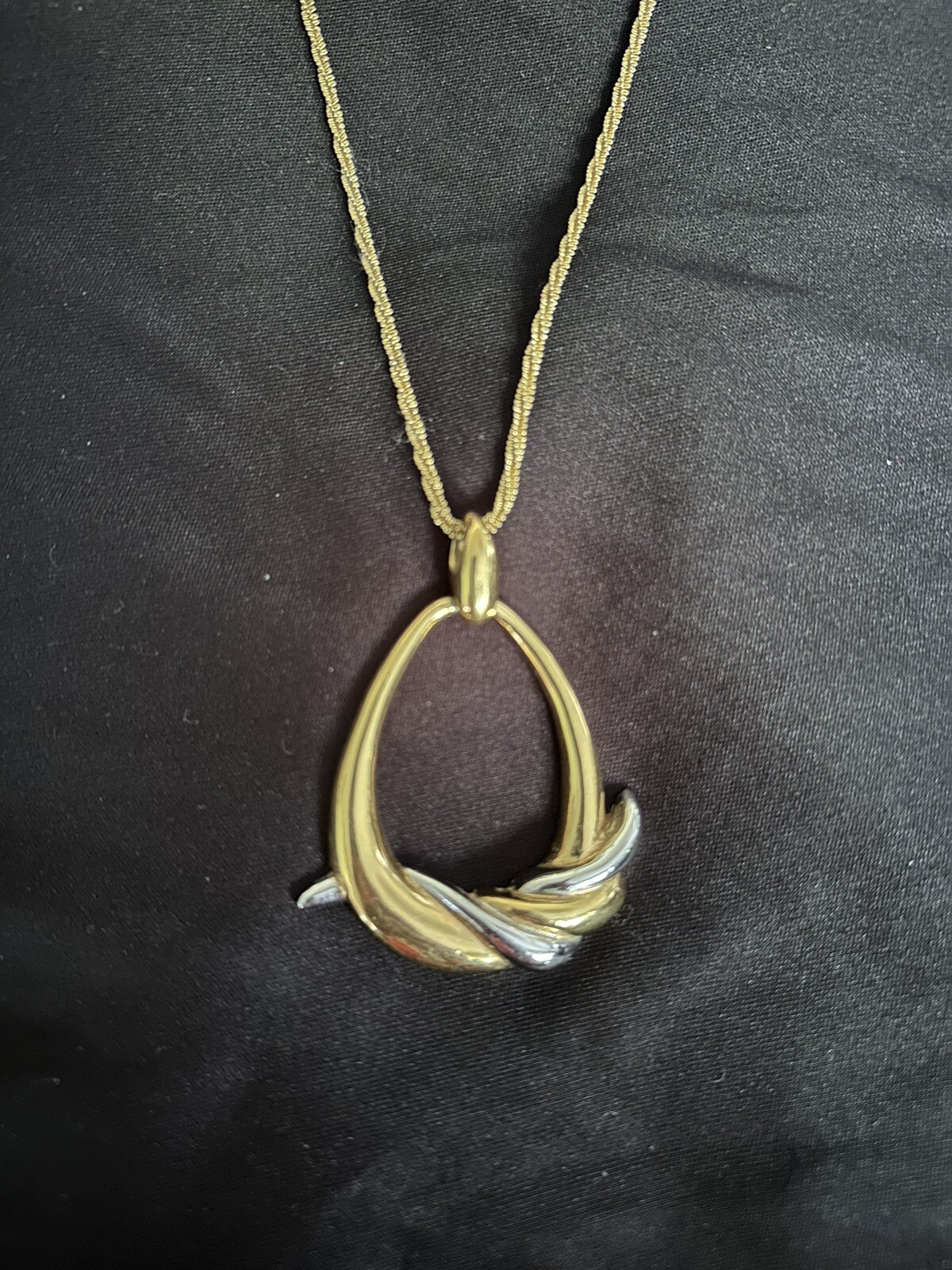 Monet Statement Gold /silver Large tear drop ,  c… - image 3