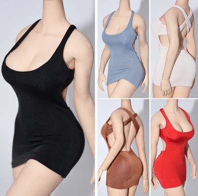 1/6 Female Ice Silk Tight Halter Vest Skirt Fit 12'' Female PH TBL Figure Body