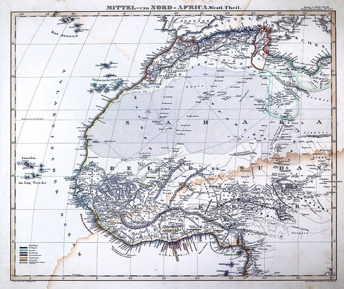 1845 Stieler & Stulpnagel Map NW Africa Morocco Algeria Guinea Benin Gold Coast - 第 2/5 張圖片