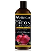 Vedlekha Onion Hair Oil with Red Onion Extract - Anti Dandruff  Hair Loss 100ML