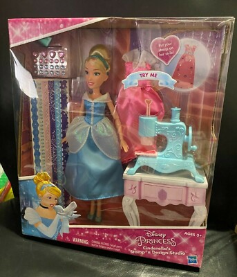 NEW Disney Princess Cinderella Doll Playset: Cinderella's Stamp 'n