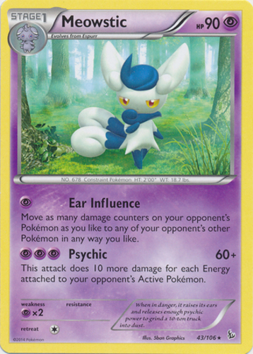 x4 Meowstic – 43 – Rare Pokemon XY Flashfire M/NM English