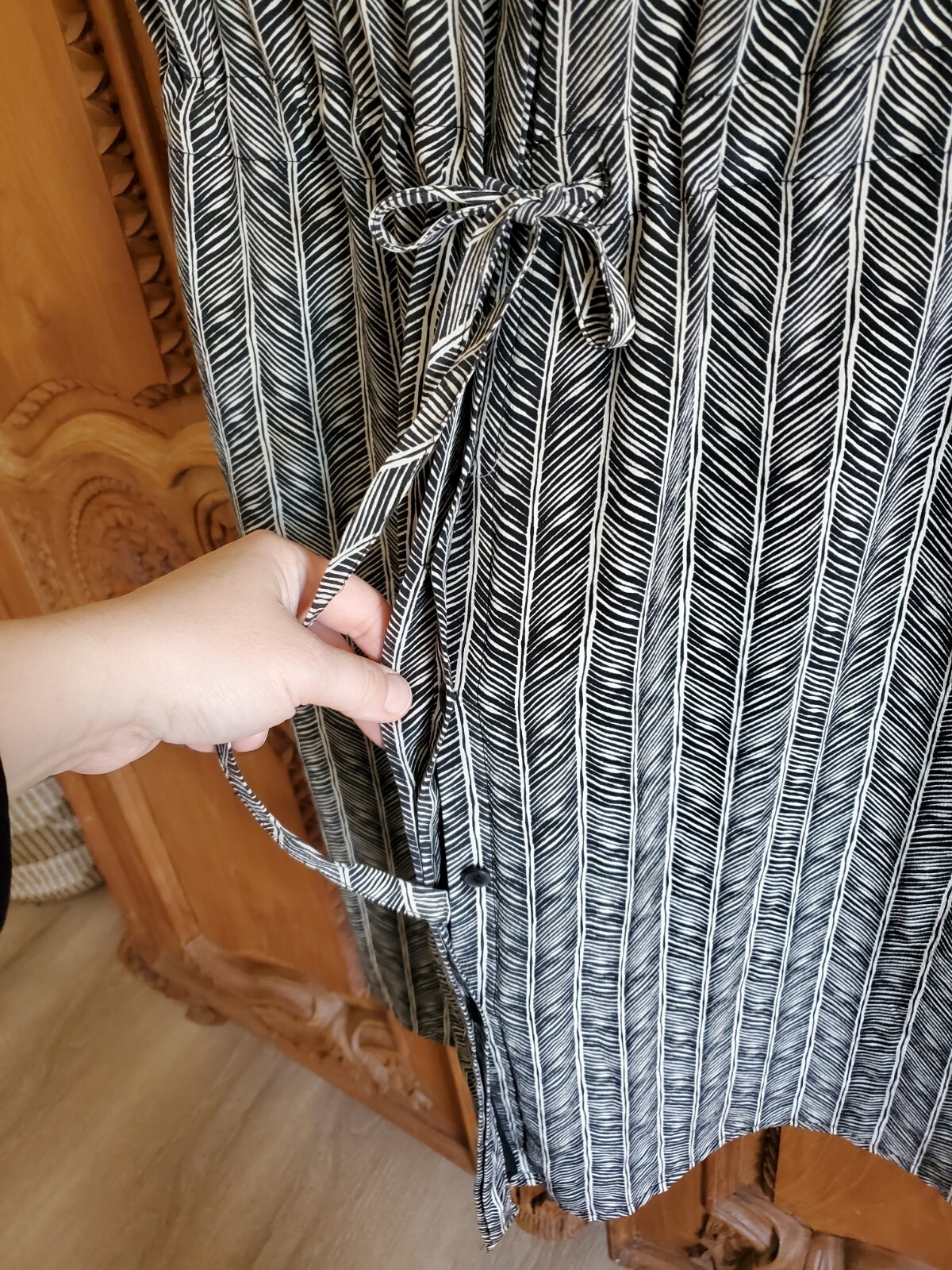 PENDELTON herringbone Pattern MIDI SILK Dress Sle… - image 9