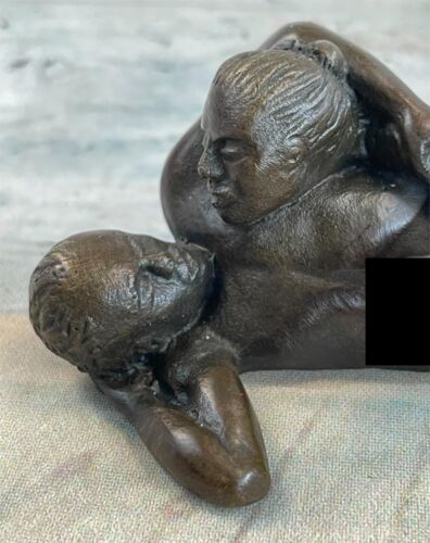 Coppia nuda 100% bronzo massiccio realizzata con metodo cera persa scultura decorazione casa - Foto 1 di 5