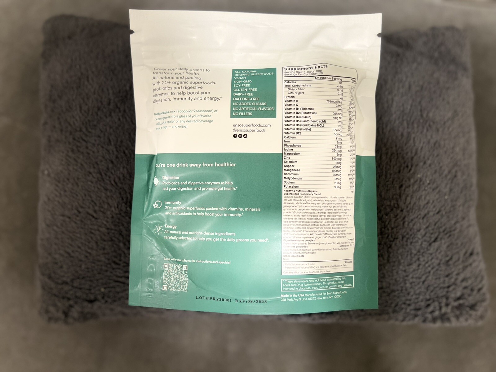 Enso Superfoods Supergreen Support Digestion,Immunity,Ebergy 30 Days