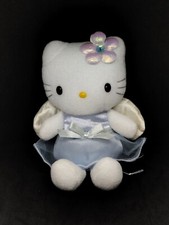 Llavero Muñeco Peluche Hello Kitty Blue Angel 4" De Colección Sanrio Usado En muy buen estado