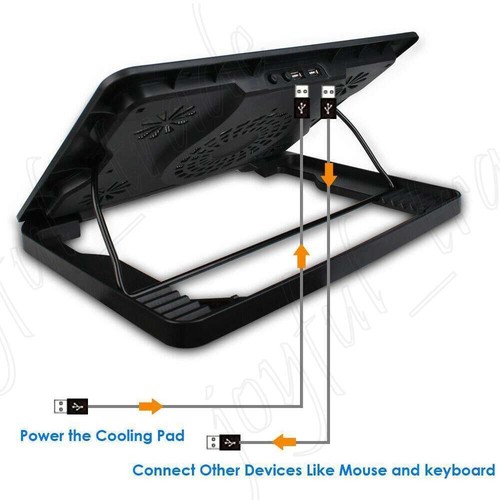 Adjustable Height Laptop Notebook Cooling Pad 5 Fans LED Fit 7"-17" Stand USB OZ - Picture 5 of 12