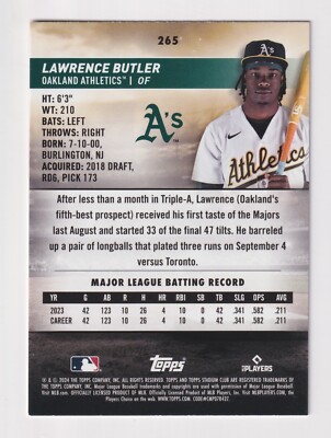 2024 Topps Stadium Club #265 LAWRENCE BUTLER RC Rookie | eBay