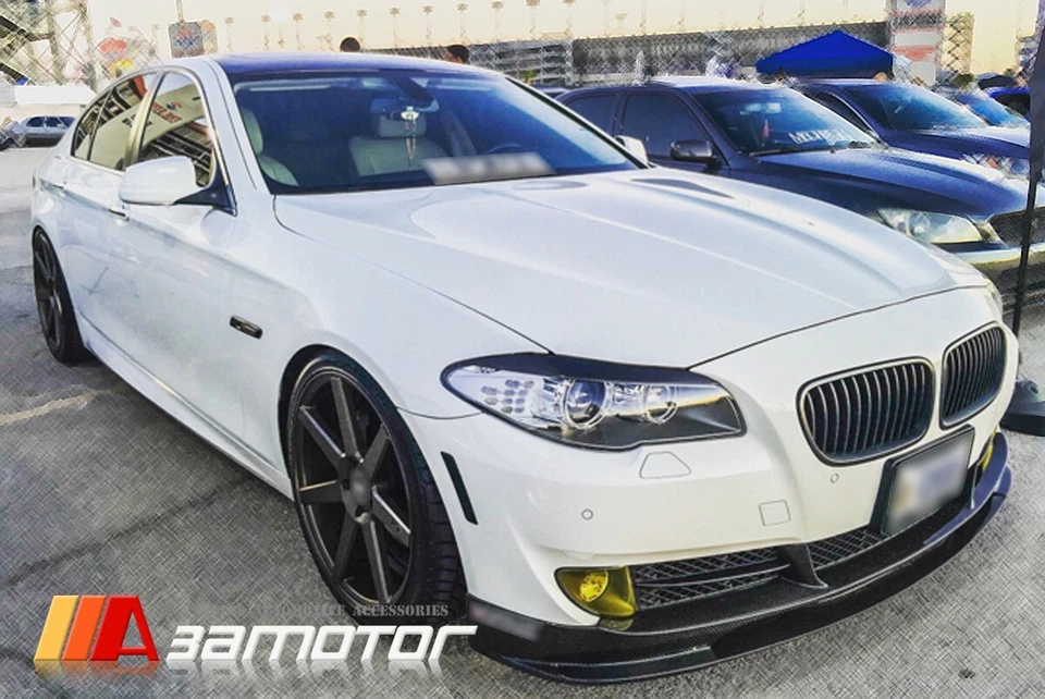 Carbon Fiber Front Lip Spoiler fits 2011-14 BMW F10 Pre-LCI Sedan Normal Bumper Foto 3 de 3