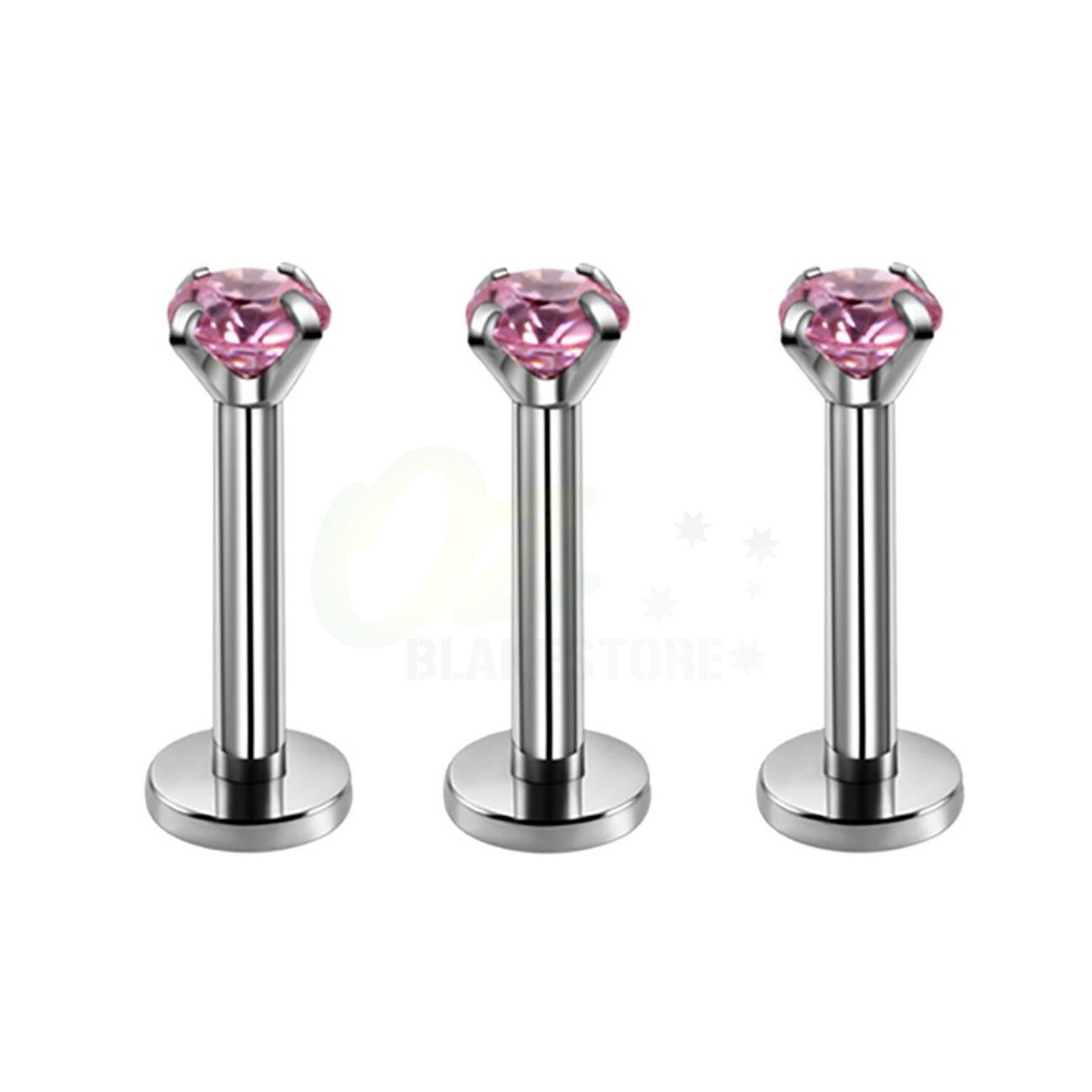 3PCS Labret Monroe Ring Internally Threaded Earring Lip Ear Piercing