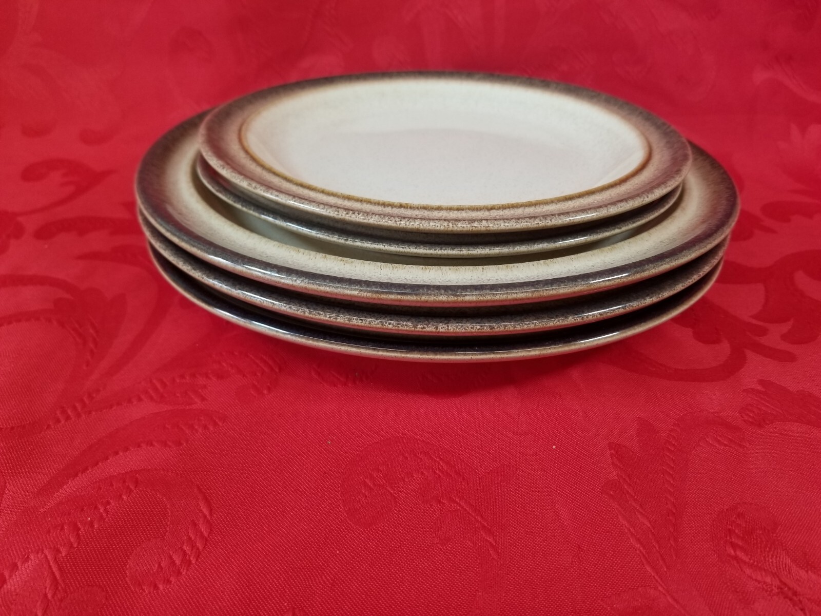 DENBY SAHARA 3 Dinner Plates 2 Salad plates Brown Speckled Tan eBay