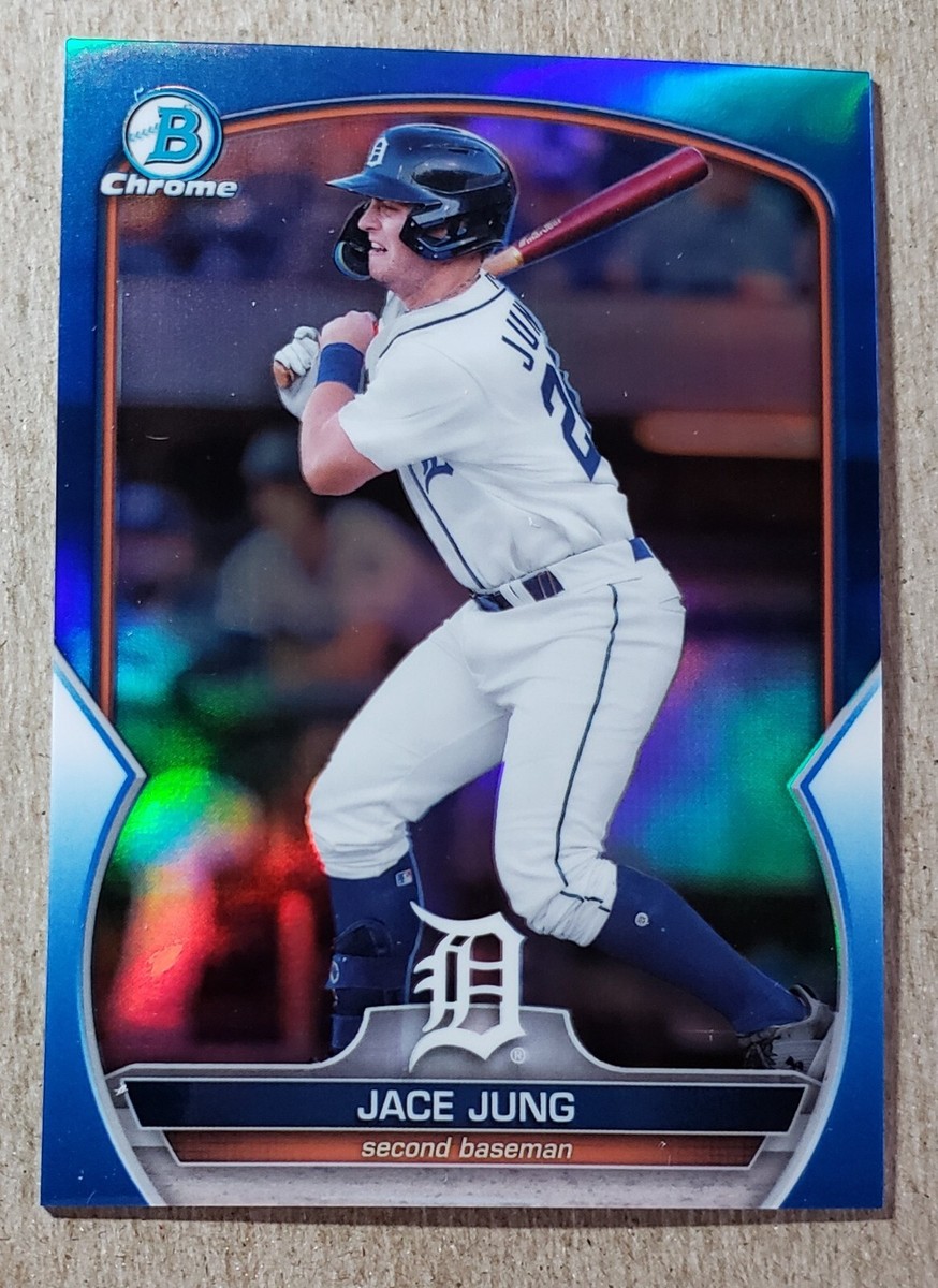 2023 Bowman Chrome Blue Refractor Jace Jung /150 Detroit Tigers