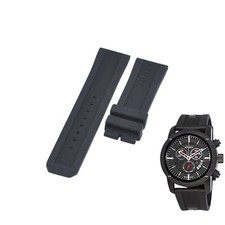 BU7701 24mm Black Rubber Watch Strap For Burberry Sport