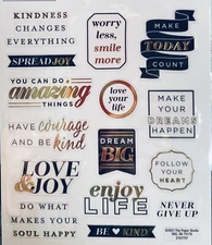 Inspirational Love Dream Big Kindness Enjoy Life Phrase Scrapbook Craft Sticker