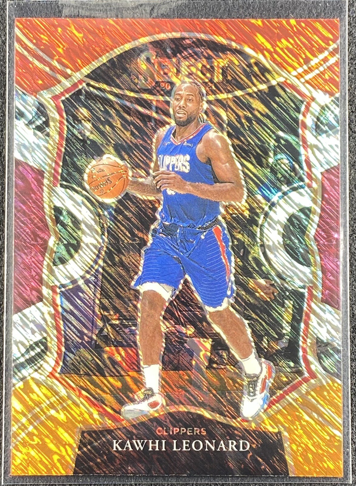2020-21 Panini Select Kawhi Leonard Concourse Red White & Orange Shimmer #37