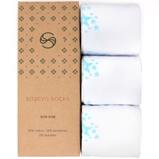 SOBEYO Girl's Socks Knee High Soft Cotton Falling Star Fashion Sock Blue