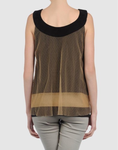 FENDI Women Tank Top Sleeveless Camisole Shirt Black Silk Crewneck Size 36 Italy - Picture 3 of 10