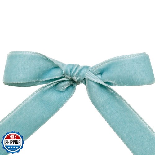 Morex Ribbon Nylvalour Swiss Velvet Ribbon, Nylon,Copenhagen Blue, 7/8" x 11 - Picture 3 of 3