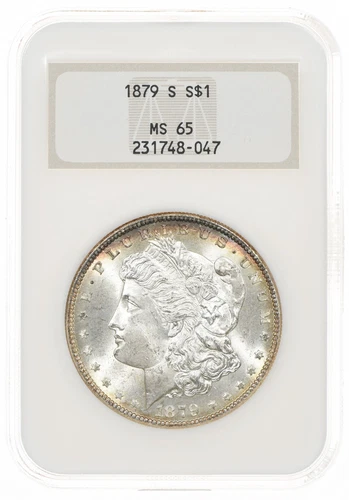 1879-S $1 NGC MS65 Old Fatty Holder Morgan Silver Dollar - Full Hologram