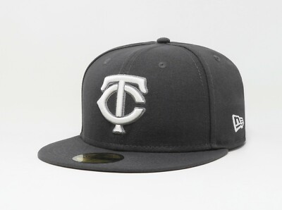 New Era 59Fifty Men Boys Cap MLB Basic Minnesota Twins ''TC'' Charcoal Fitted Hat