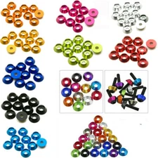 10x M4 M5 M6 Countersunk Washer Aluminum Alloy Cup Head Nuts Multi-Color Washers