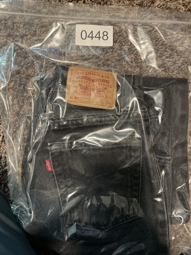 Vintage Levis 550 Jeans Youth 9 Relaxed Fit 22x22 Black Denim Pants Made In USA - Picture 12 of 12