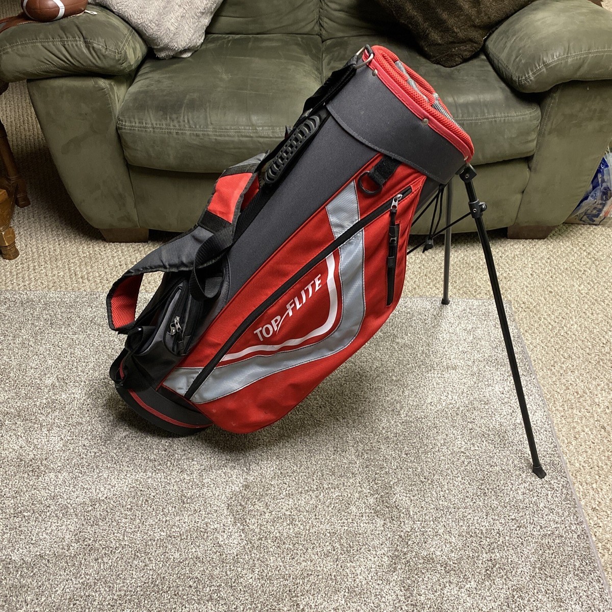 Top Flite Red And Gray 6-Slot/dividers Golf Bag With stand FAST
