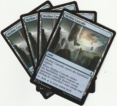   4 MAGIC The Gathering SKYLINE CASCADE Blue Nonbasic Land MTG PLAYSET TOP