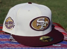 San Francisco 49ers 2000 NFL Pro Bowl New Era 59FIFTY Fitted Hat Cream Burgundy