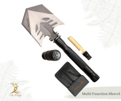 Elk Ridge Multi-Function Shovel 15.5'' Overall Black Anodized Aluminum Handle