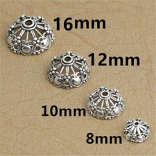 925 Sterling Silver Love Heart Bead Caps for Bracelet Spacer 8mm 10mm 12mm 16mm