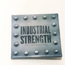 Industrial Strength Square Badge Button Pin Pinback O.C. Tanner Company Gray