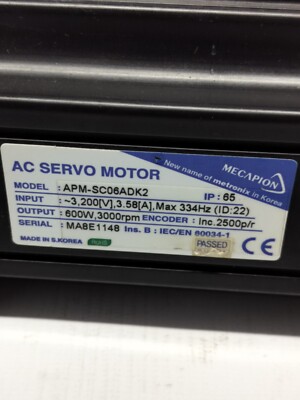 LS MECAPION APM-SC06ADK2 AC SERVO MOTOR  ( USED CONDITION )