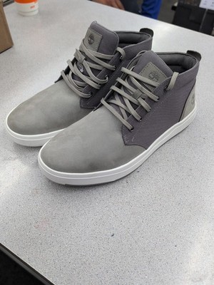 Timberland Davis Square Toe Leather & Fabric Grey Mens Size 10 US