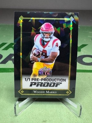 2025 Leaf Metal Football Pre Production Proof Woody Marks Gold Ice 1/1 - Houston