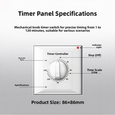 220V 86 Panel Timer Switch Plastic Housing for Air Conditioner Water Pump