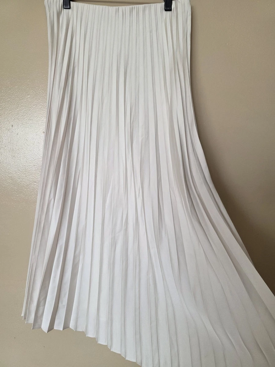 Jupe Plissée Femme Taille 12 – Ivoire, Mélange Polyester, élastique à La Taille