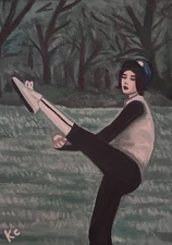 7x5'' Original Art, Acrylic Painting, Twilight Wall Art, Alternative Home Decor