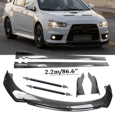For Mitsubishi Lancer Carbon Fiber Look Front Bumper Lip Spoiler Side Skirt Body For Mitsubishi Lancer Carbon Fiber Look Front Bumper Lip Spoiler Side Skirt Body