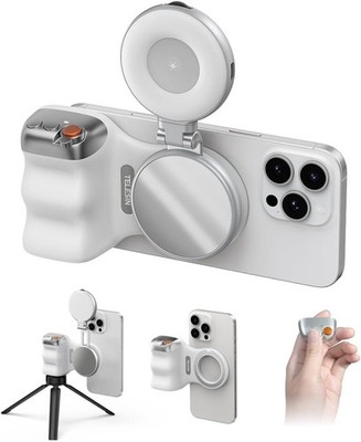 Telesin MagSafe Tripod Camera Grip+Magnetic Selfie Light Kit For iPhone/Android
