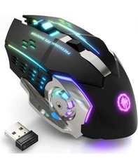 Wireless Gaming Mouse Bluetooth, 7 Color Backlit, 6 Buttons  Silent Click